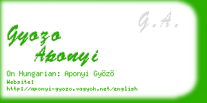gyozo aponyi business card