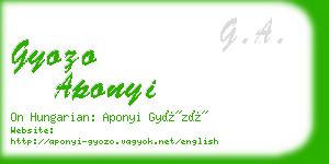 gyozo aponyi business card